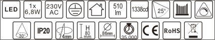 Tiltable LED Down light Kit with Driver and Terminal